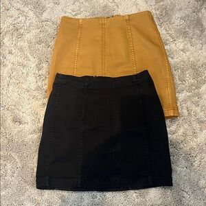 Free People Black and Tan Pencil Skirt Set